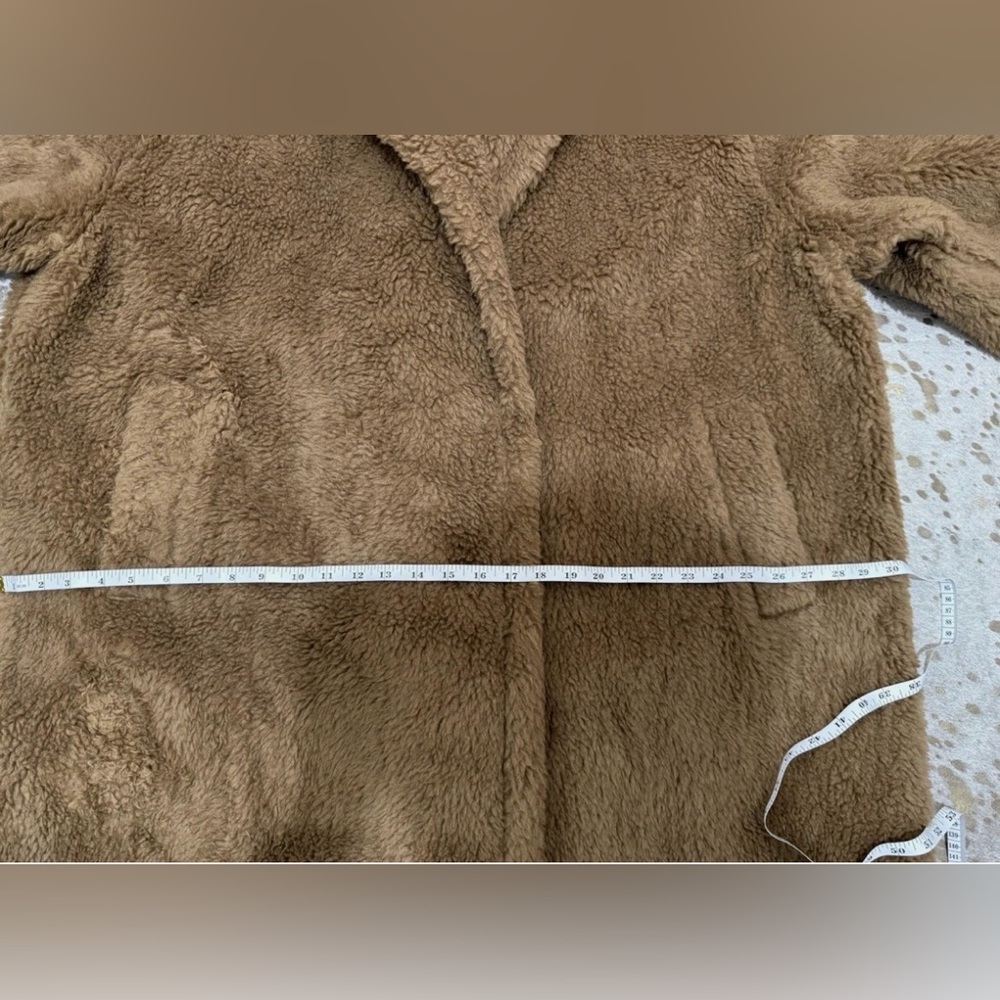 Marina Rinaldi by Max Mara Teddy Coat in Light Brown Wool and Camel US 18W/MR27 - Picture 5 of 10